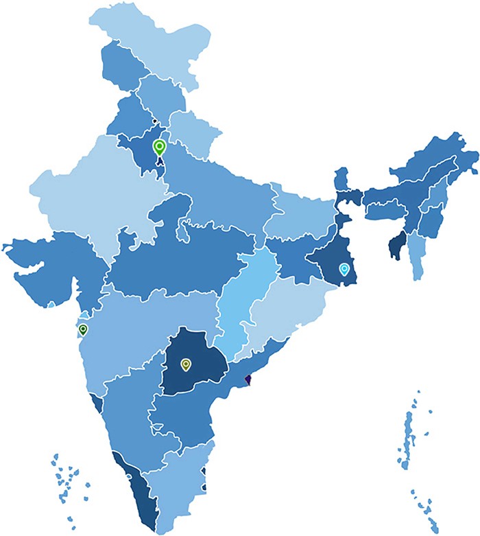 Interactive map of India showing IFCI office locations.